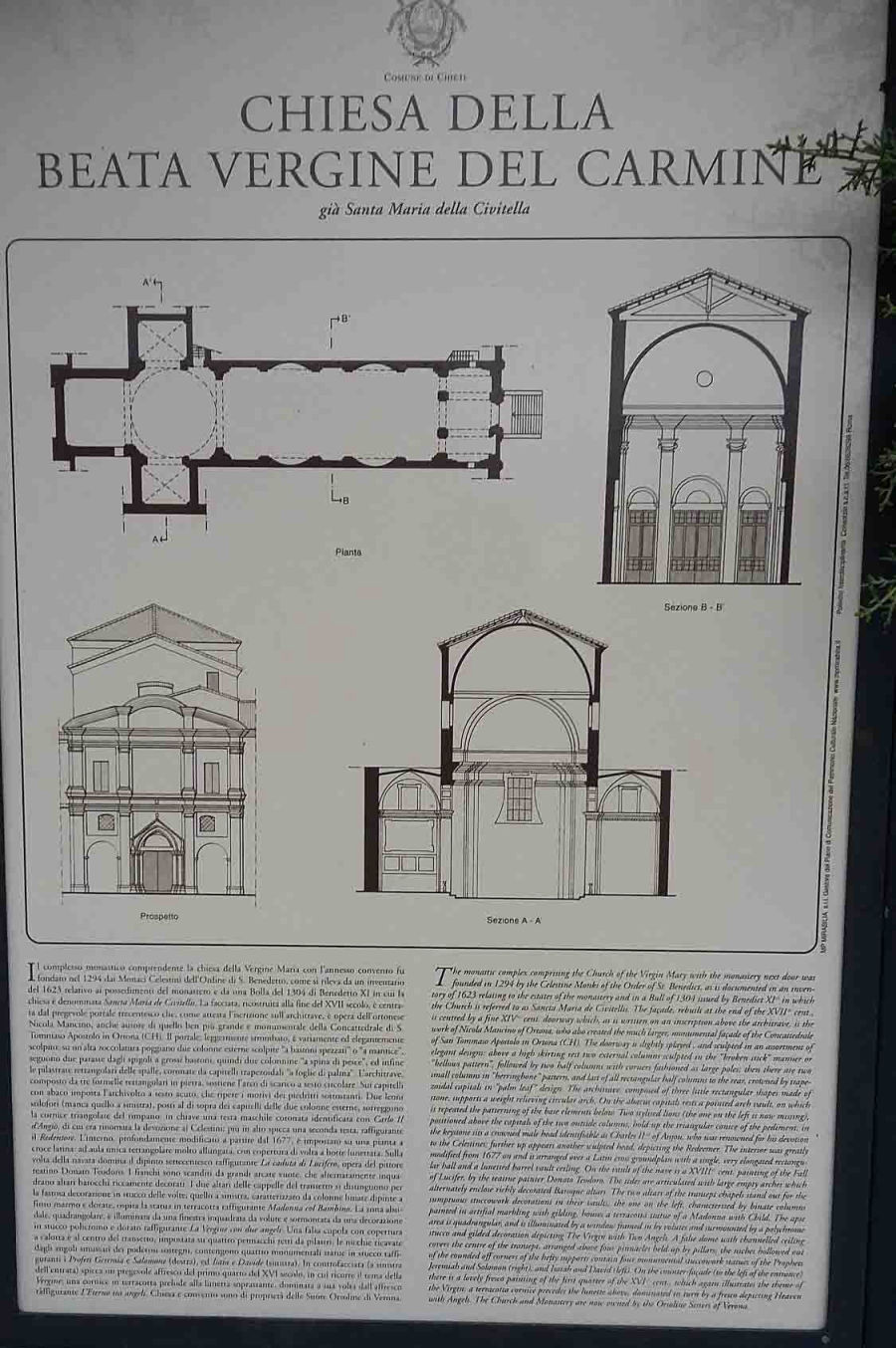 Targa con vero nome della Chiesa