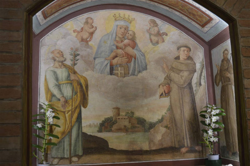 Affresco Madonna del Carmelo lato destro
