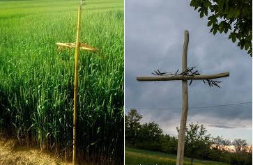 Croci di canna e di legno