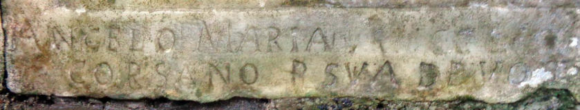 Iscrizione in basso alla formella