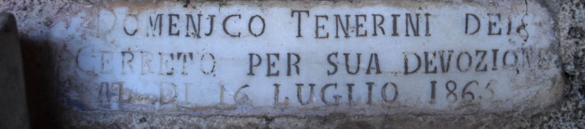 Iscrizione sulla formella