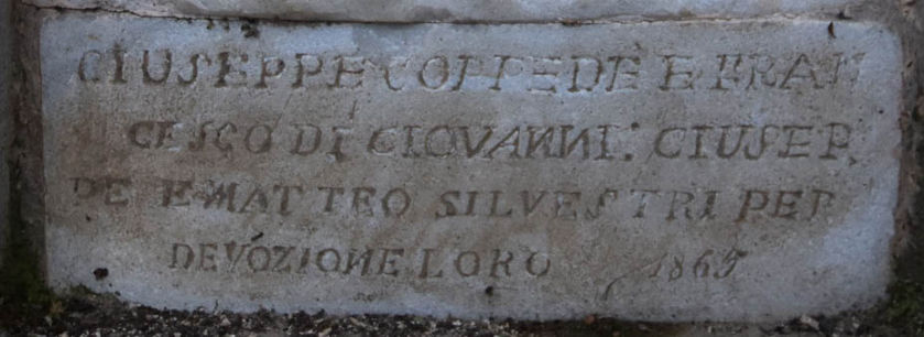 Iscrizione sotto la formella