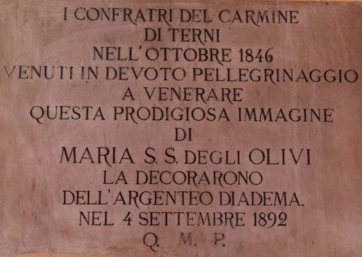 Lapide della Confraternita del Carmine