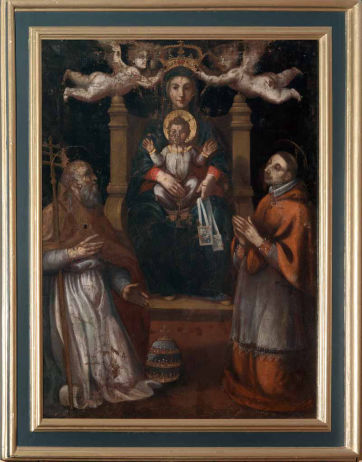 Dipinto Madonna del Carmelo e Santi di Autore sconosciuto