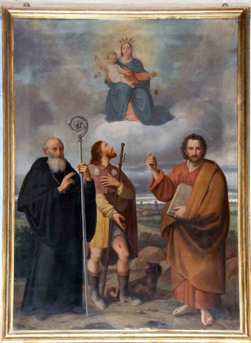 Dipinto adonna del Carmelo e Santi di Prati Enrico