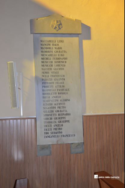 Seconda lapide commemorativa dei caduti