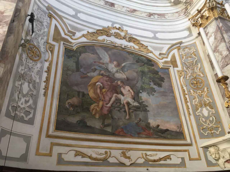 Affresco: Il sacrificio di Isacco