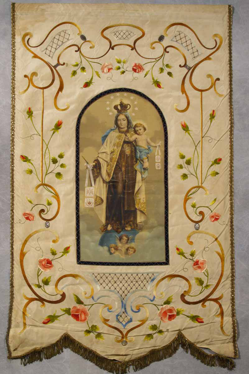 Stendardo processionale con Madonna del Carmelo