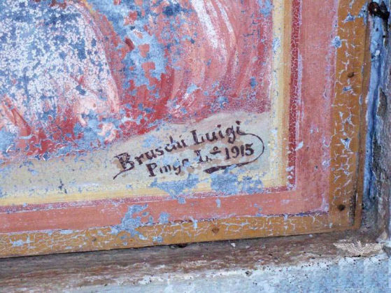 Particolare della firma sull'icona